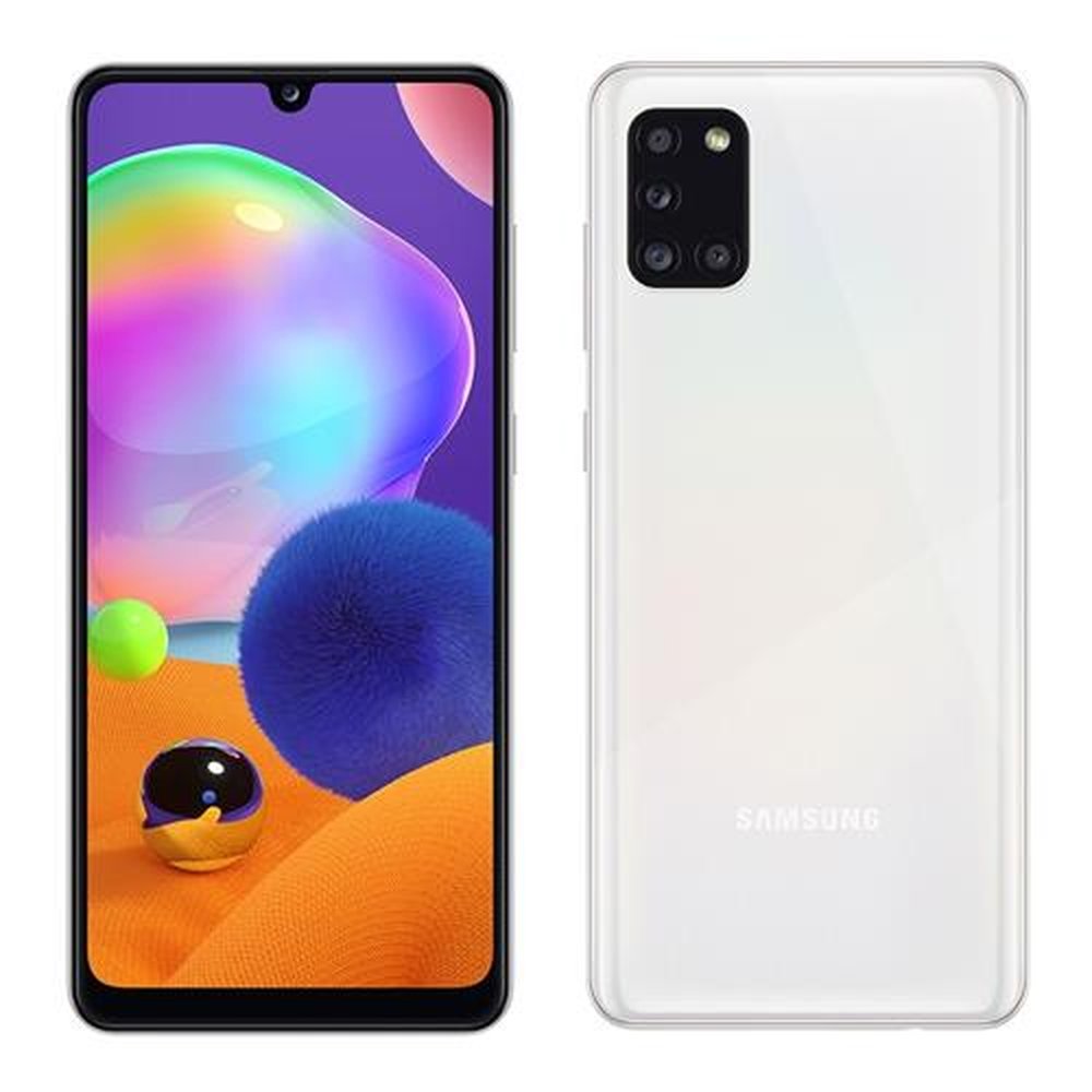 Smartphone Samsung Galaxy A31, Branco, Tela 6.4", 4G+Wi-Fi, Android, Câm Traseira 48M+8+5+5MP e Frontal 20MP, 128GB