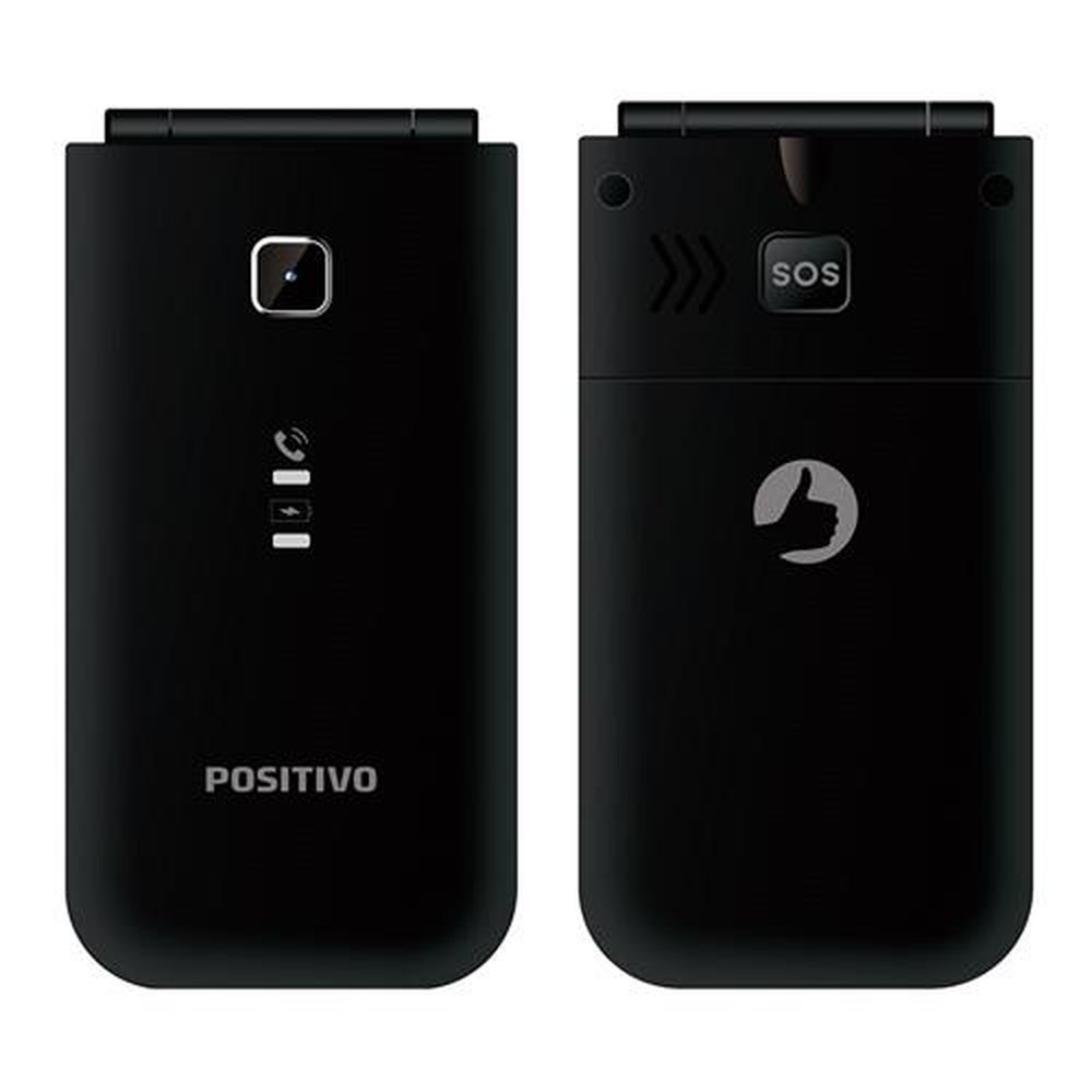Celular Positivo P50, Dual Chip, Preto, Tela 2.4" | Câmera VGA+LED com Flash, 32MB