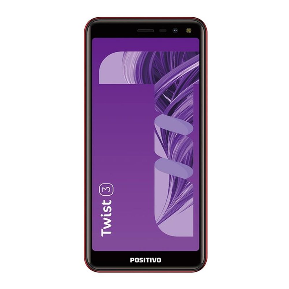 Smartphone Positivo Twist 3, Vermelho,Tela 5.5", 3G+Wi-Fi, Android Oreo, Câmera Traseira 8MP e Frontal 5MP, 32GB