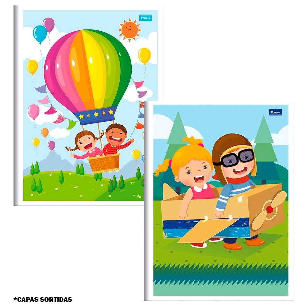 Caderno Brochura Foroni 1/4  60 Folhas - Embalagem com 10 Unidades (Sortidos)