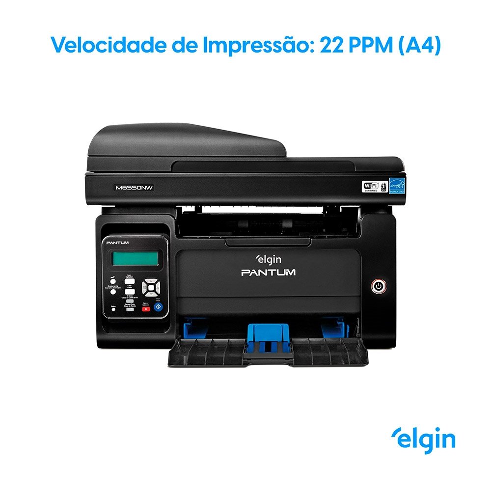 Multifuncional Elgin M6550NW Pantum, Laser, Monocromática, Wi-Fi, USB 2.0 Preto, 110V