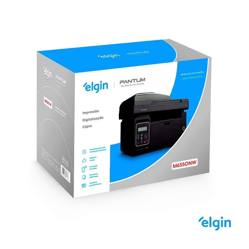 Multifuncional Elgin M6550NW Pantum, Laser, Monocromática, Wi-Fi, USB 2.0 Preto, 110V