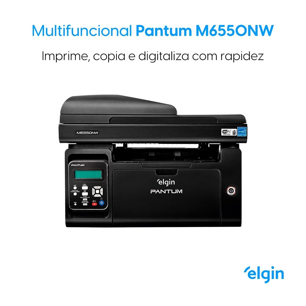Multifuncional Elgin M6550NW Pantum, Laser, Monocromática, Wi-Fi, USB 2.0 Preto, 110V