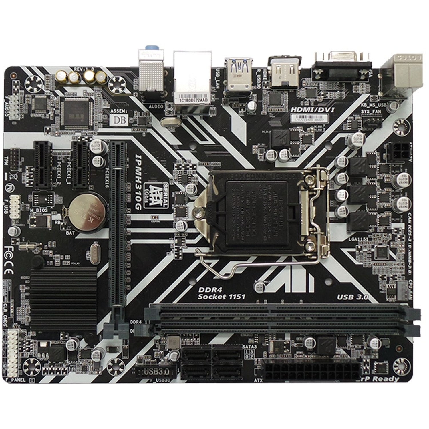 Placa Mãe PCWARE IPMH310G Processador Intel H310 Chipset, DDR4 DIMM, 2666MHz