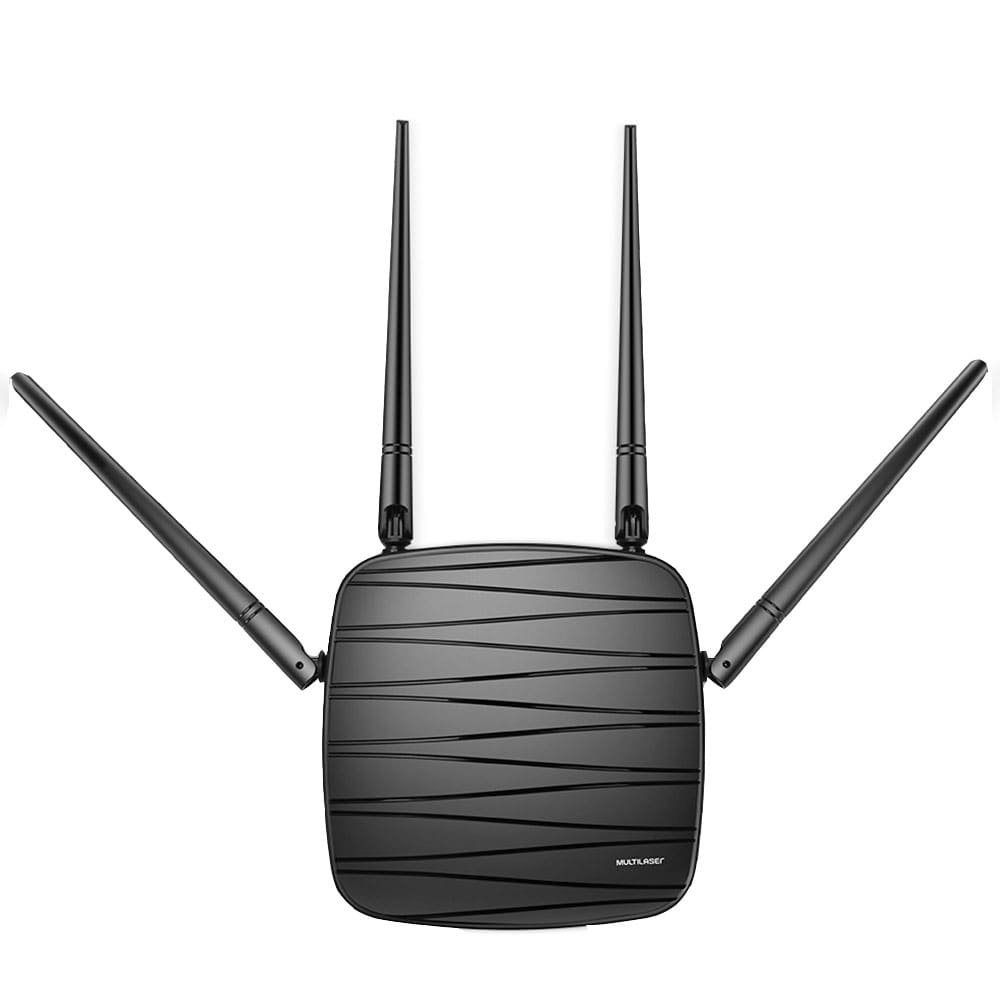 Roteador Wireless Multilaser RE018 AC1200, 1200Mbps, Dual Band, 4Portas, 4 Antenas e IPV6
