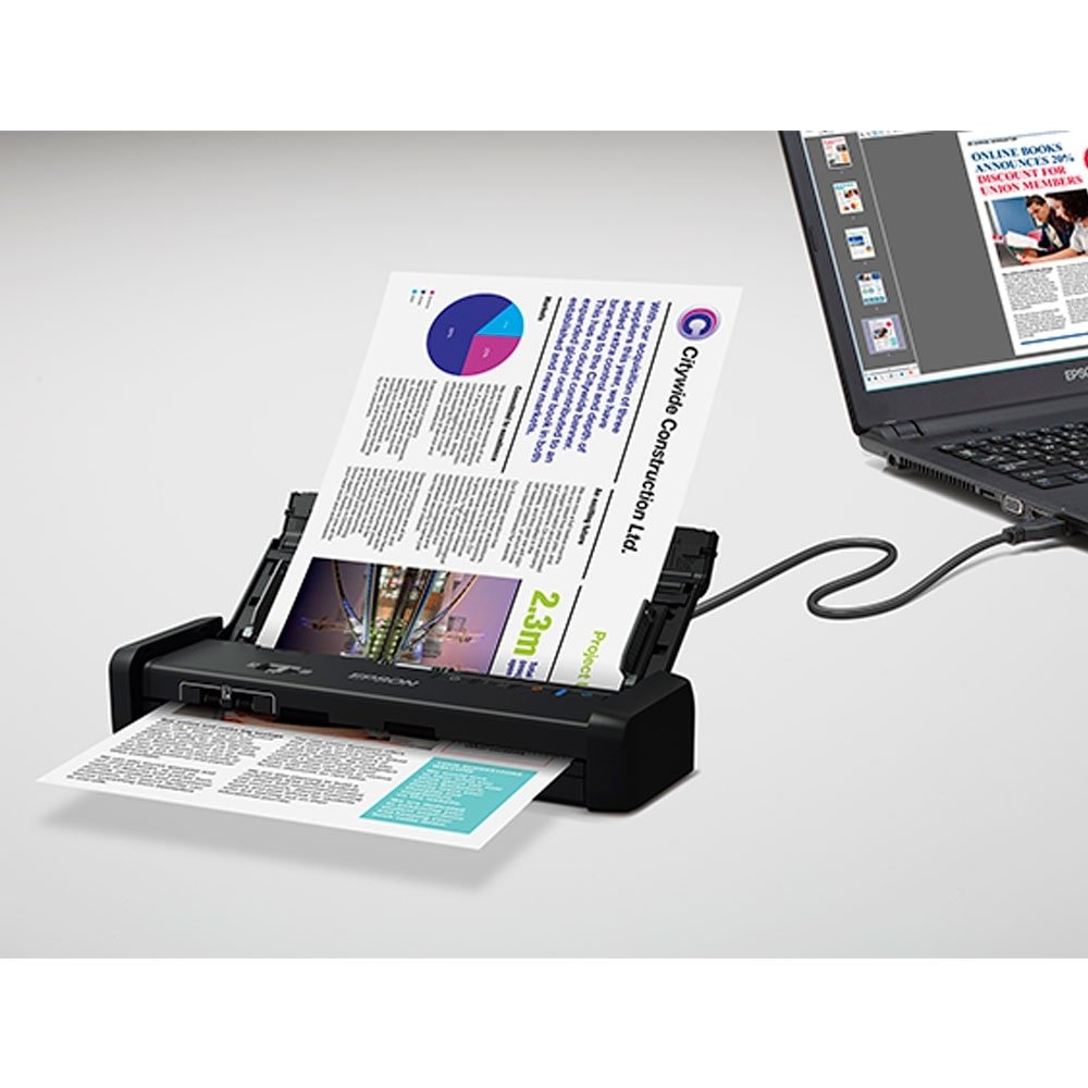 Scanner Portátil Epson Workforce ES-200, Duplex, 600 dpi, USB, Alinhamento Automático
