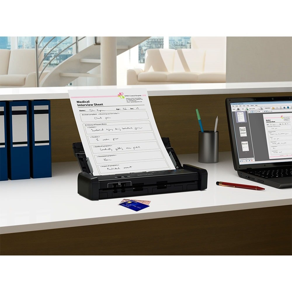 Scanner Portátil Epson Workforce ES-200, Duplex, 600 dpi, USB, Alinhamento Automático