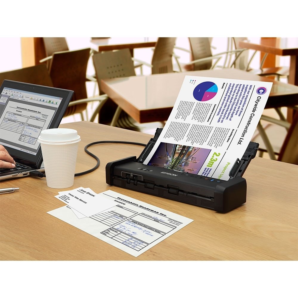 Scanner Portátil Epson Workforce ES-200, Duplex, 600 dpi, USB, Alinhamento Automático