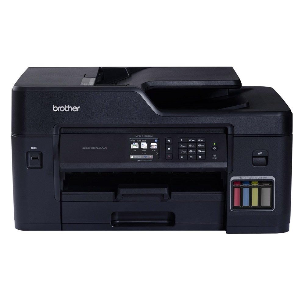 Multifuncional Brother Tank MFCT4500, Tanque de Tinta, Colorida, USB, Wi-Fi Direct, Ethernet, Fax, Preto, 110V