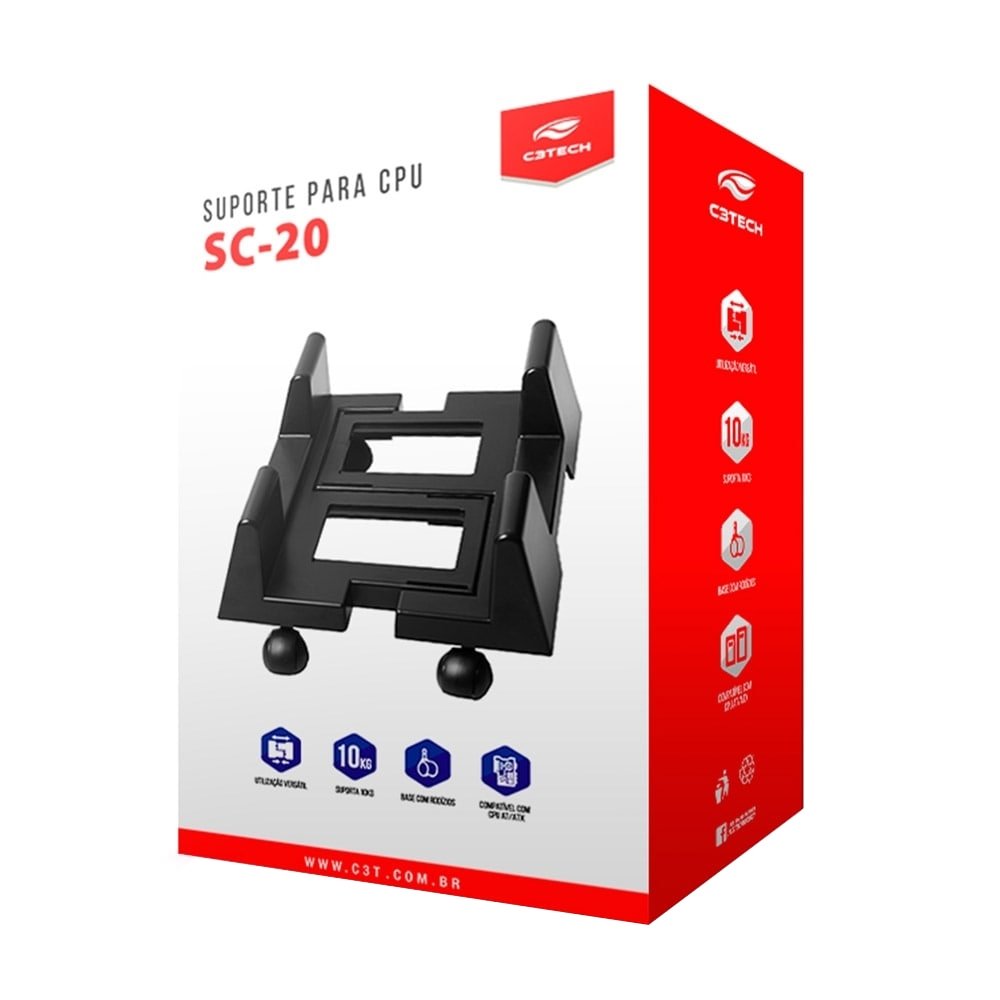 Suporte Para Gabinete C3TECH SC20BK Preto
