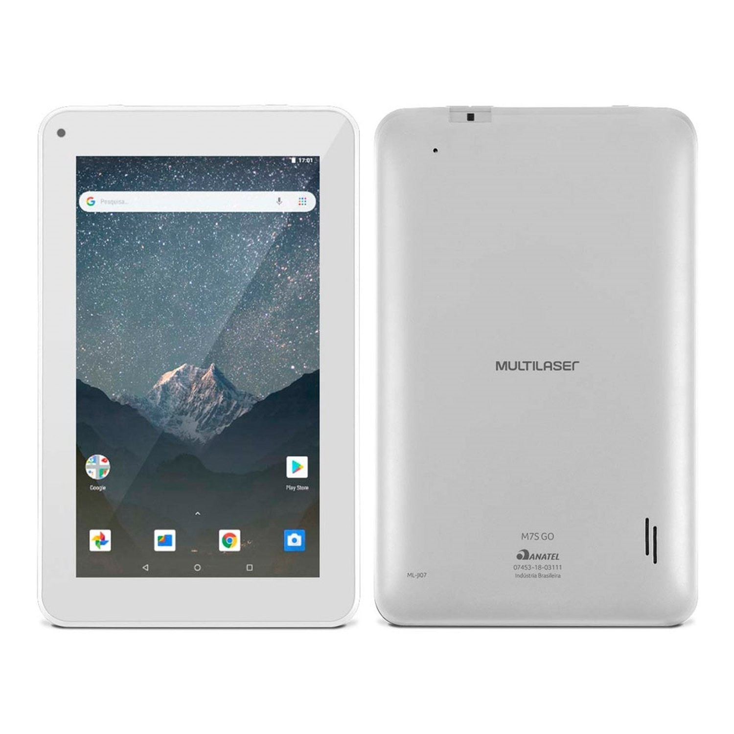 Tablet Multilaser M7S GO Branco, Tela 7", Wi-Fi Android 8.1, Câmera Frontal de 1.3MP, 1GB RAM e 16GB
