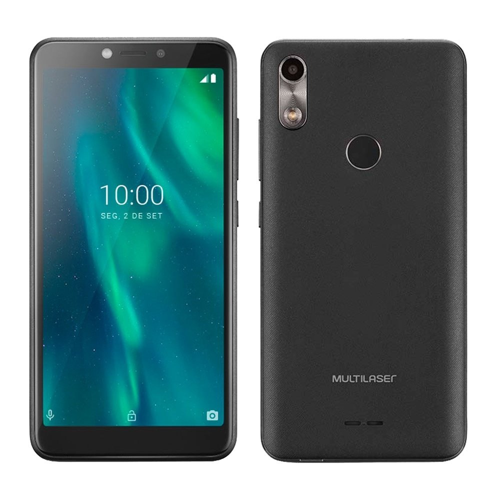 Smartphone Multilaser F P9130, Preto, Tela 5.5", 3G+ Wi-Fi, Android 9, Câm Traseira 5MP+5MP e Frontal, 32GB, 1GB RAM