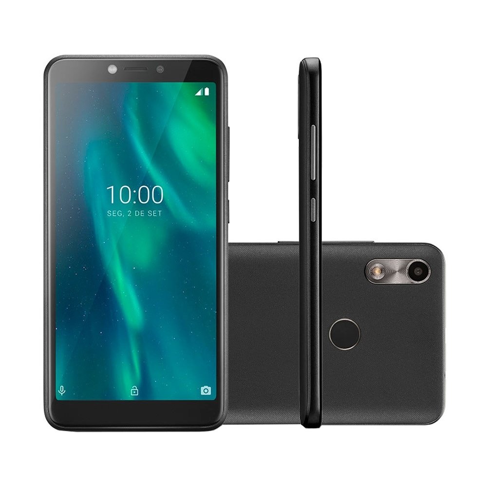 Smartphone Multilaser F P9130, Preto, Tela 5.5", 3G+ Wi-Fi, Android 9, Câm Traseira 5MP+5MP e Frontal, 32GB, 1GB RAM