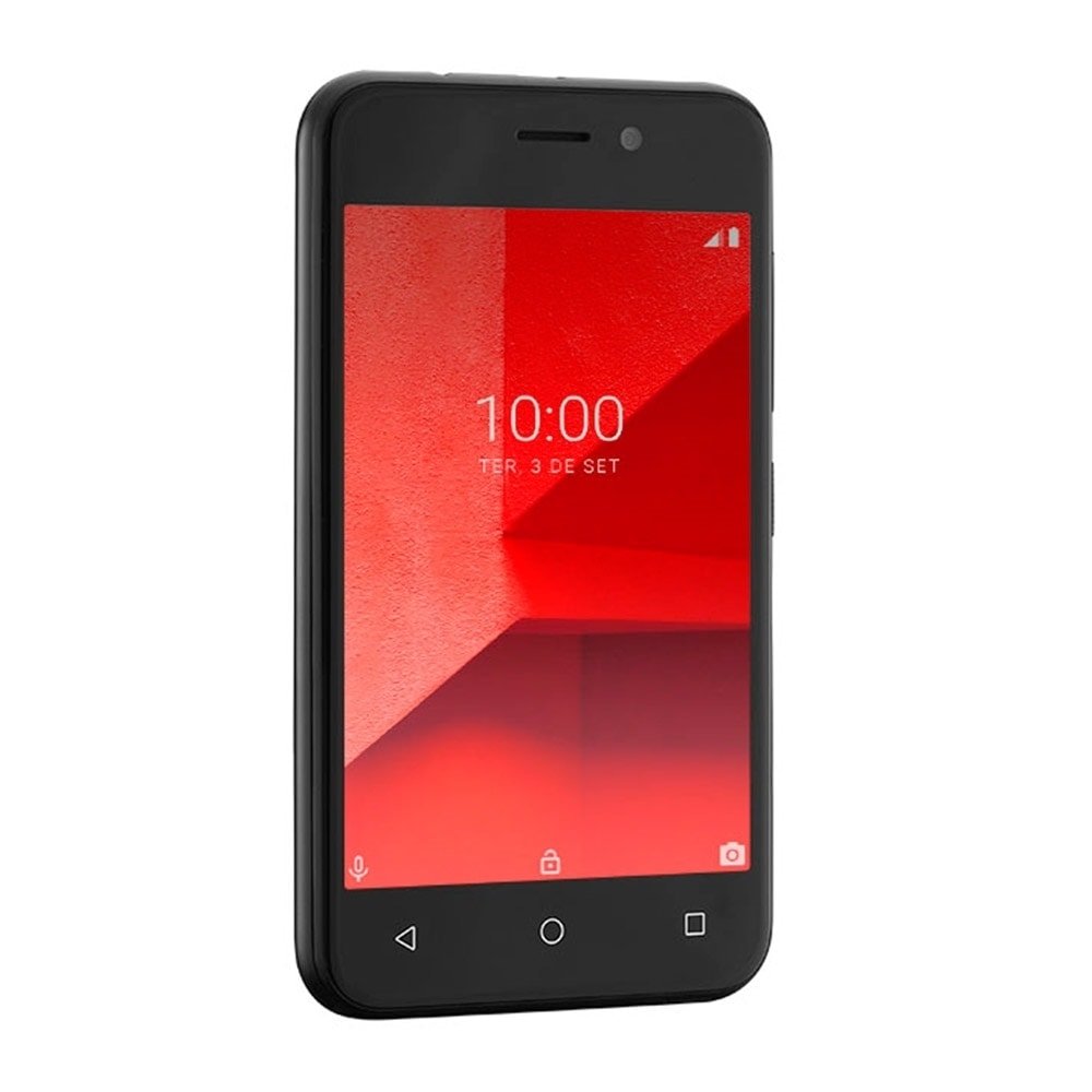 Smartphone Multilaser E LITE P9126,Preto, Tela 4.0", 3G+ Wi-Fi, Android 8.1, Câm Traseira 5MP+5MP e Frontal, 32GB 512MB RAM