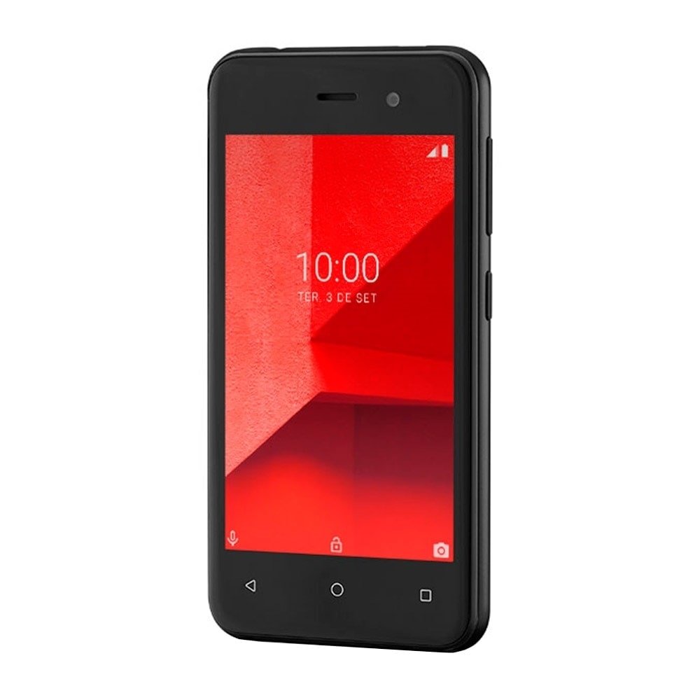 Smartphone Multilaser E LITE P9126,Preto, Tela 4.0", 3G+ Wi-Fi, Android 8.1, Câm Traseira 5MP+5MP e Frontal, 32GB 512MB RAM