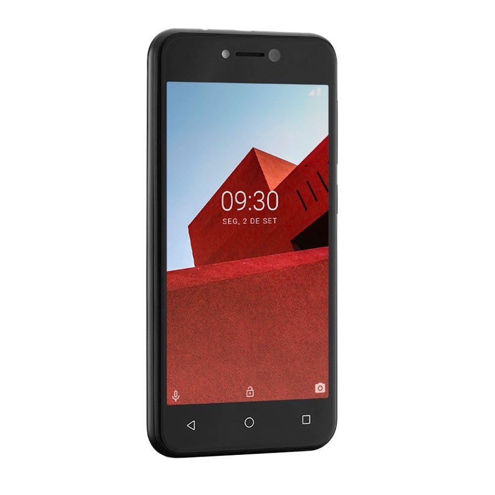 Smartphone Multilaser E P9128,Preto, Tela 5.0", 3G+ Wi-Fi, Android 8.1, Câm Traseira 5MP+5MP e Frontal, 32GB, 512MB RAM