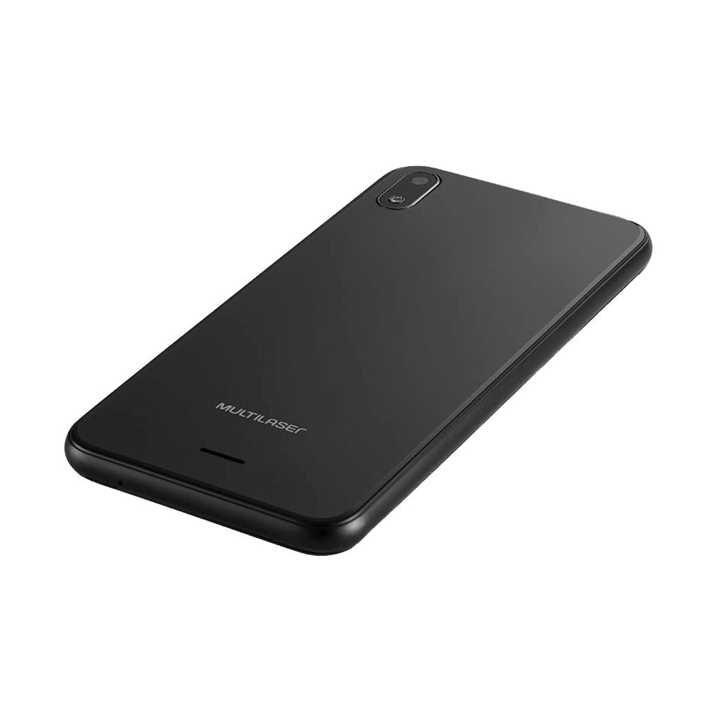 Smartphone Multilaser E P9128,Preto, Tela 5.0", 3G+ Wi-Fi, Android 8.1, Câm Traseira 5MP+5MP e Frontal, 32GB, 512MB RAM