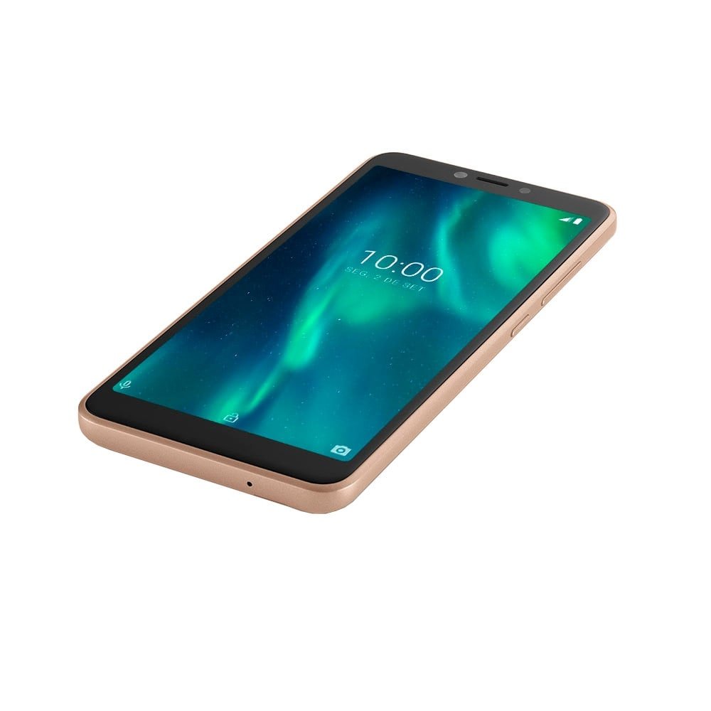 Smartphone Multilaser F P9131, Dourado, Tela 5.5", 3G+ Wi-Fi, Android 9.0, Câm Traseira 5MP+5MP e Frontal, 32GB, 1GB RAM