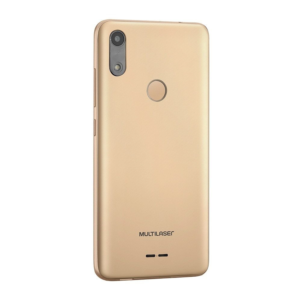 Smartphone Multilaser F P9131, Dourado, Tela 5.5", 3G+ Wi-Fi, Android 9.0, Câm Traseira 5MP+5MP e Frontal, 32GB, 1GB RAM