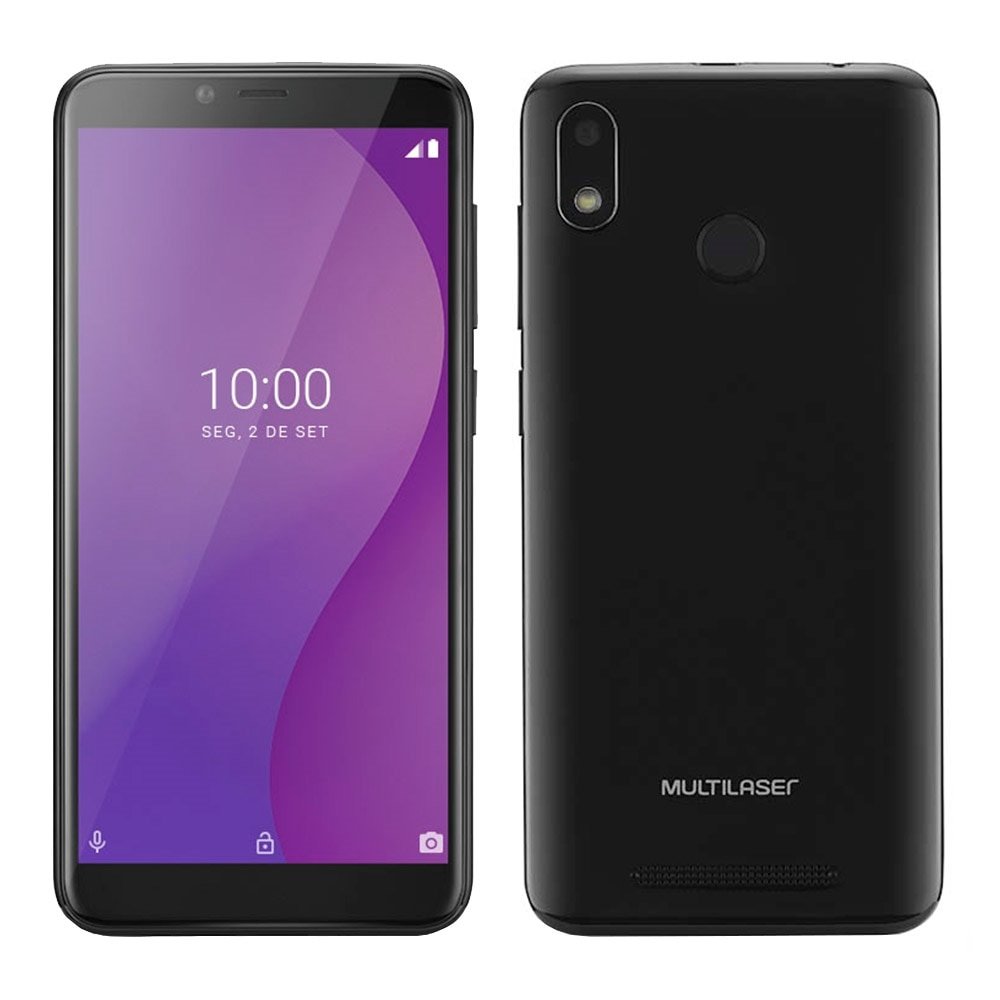 Smartphone Multilaser G P9132, Preto, Tela 5.5",4G+Wi-Fi, Android 9, Câm Traseira 5MP+5MP e Frontal,32GB 1GB RAM