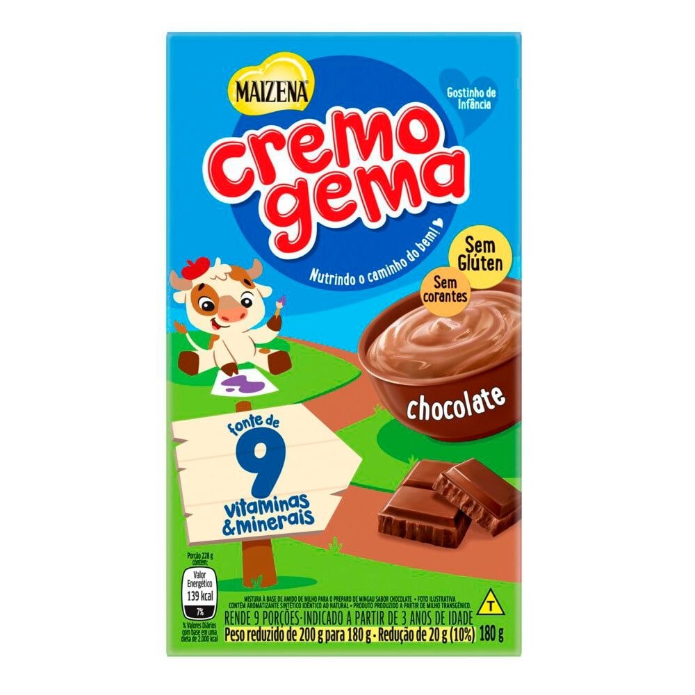 Cremogema Chocolate 180G Embalagem com 24 Unidades