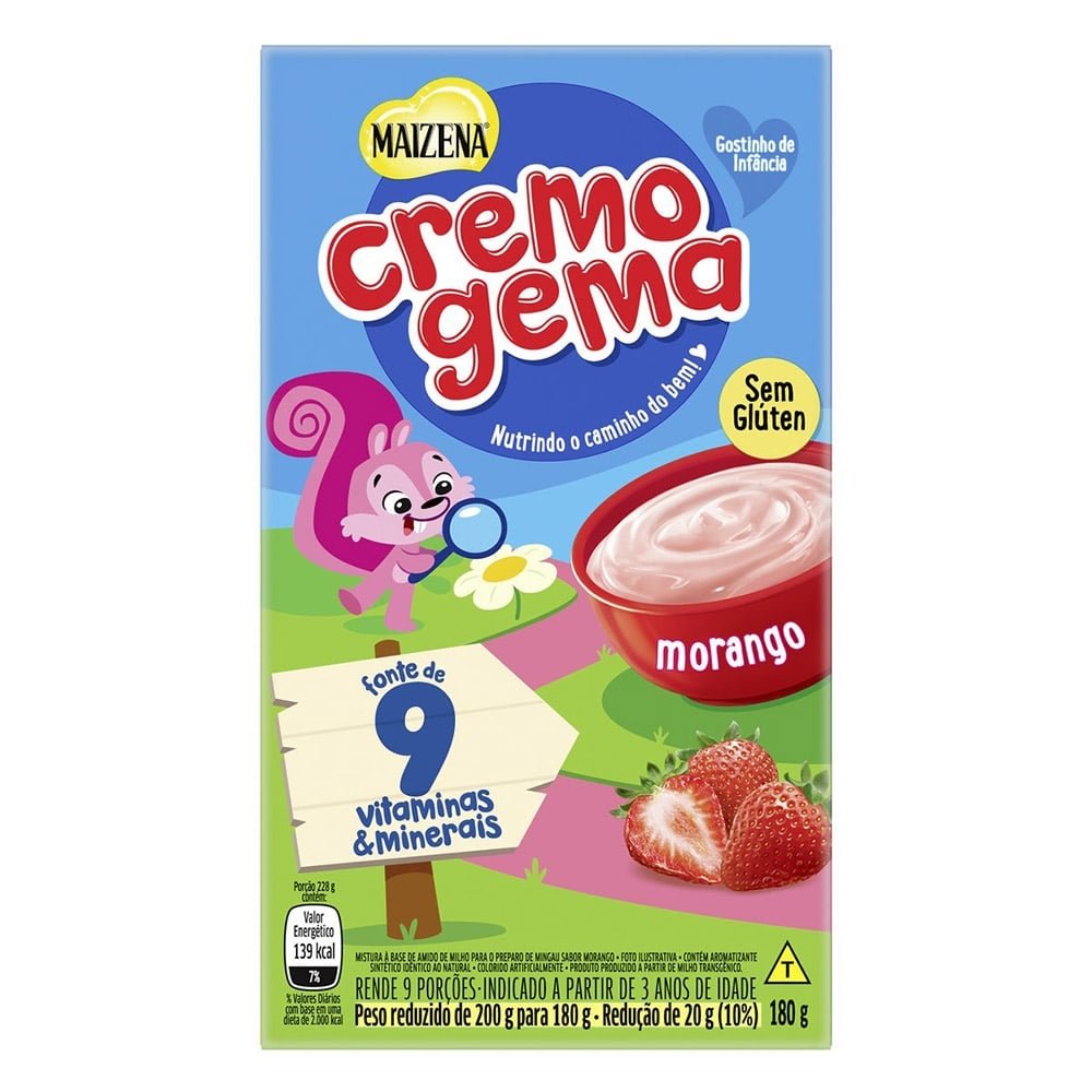 Cremogema Morango 180G - Embalagem com 24 Unidades