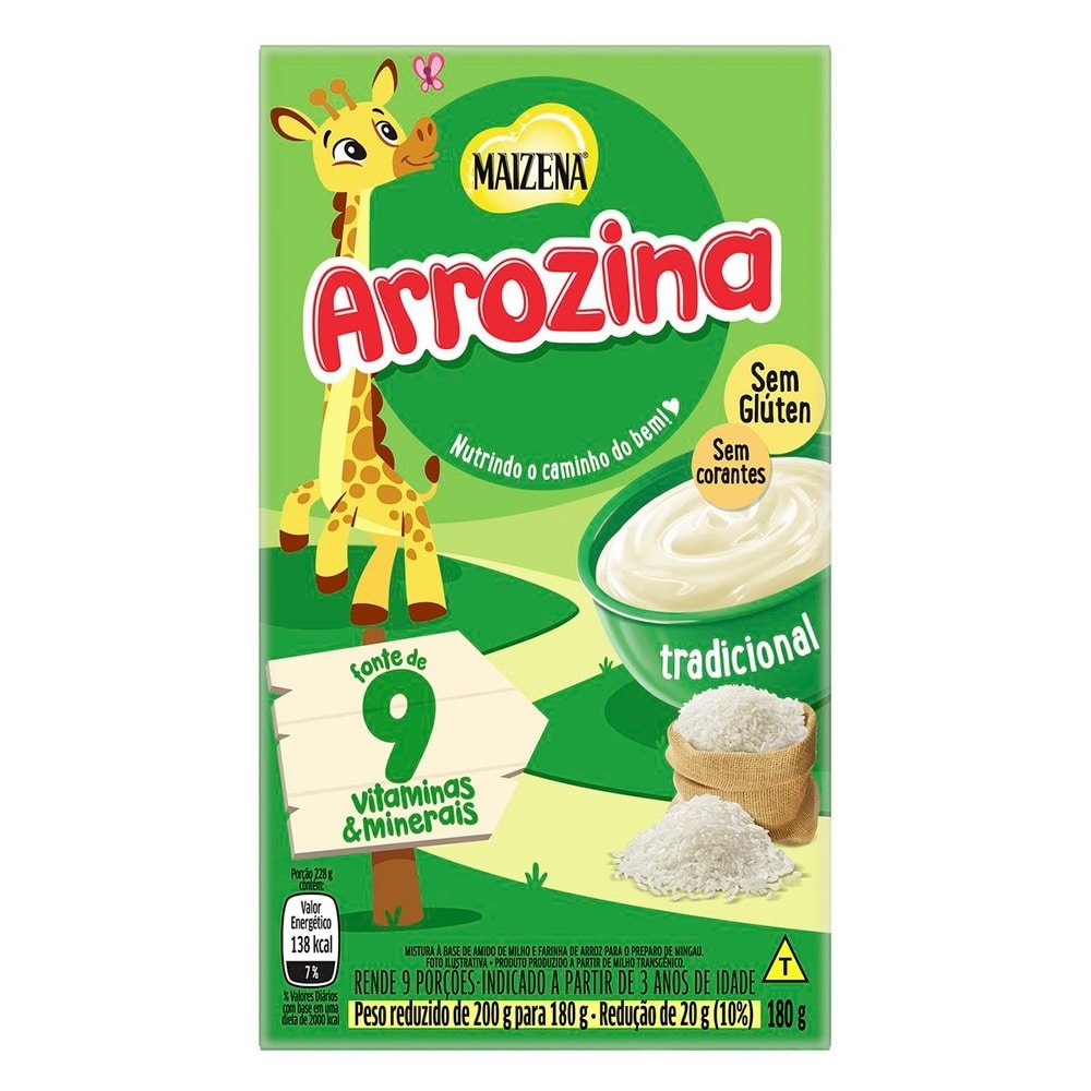 Arrozina Tradicional 180g Embalagem com 50 Unidades
