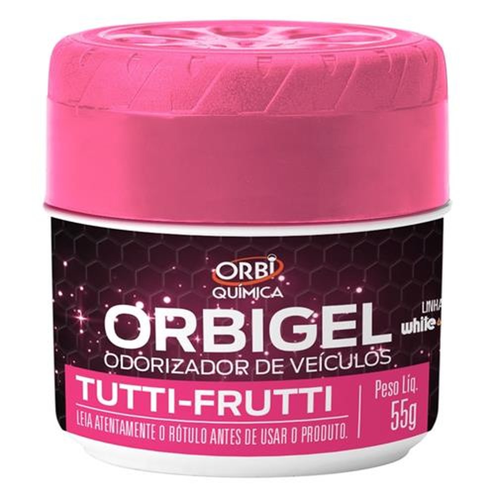 Orbi Gel Odorizador De Veiculos Tutti-Fruti 55g - Embalagem com 24 Unidades