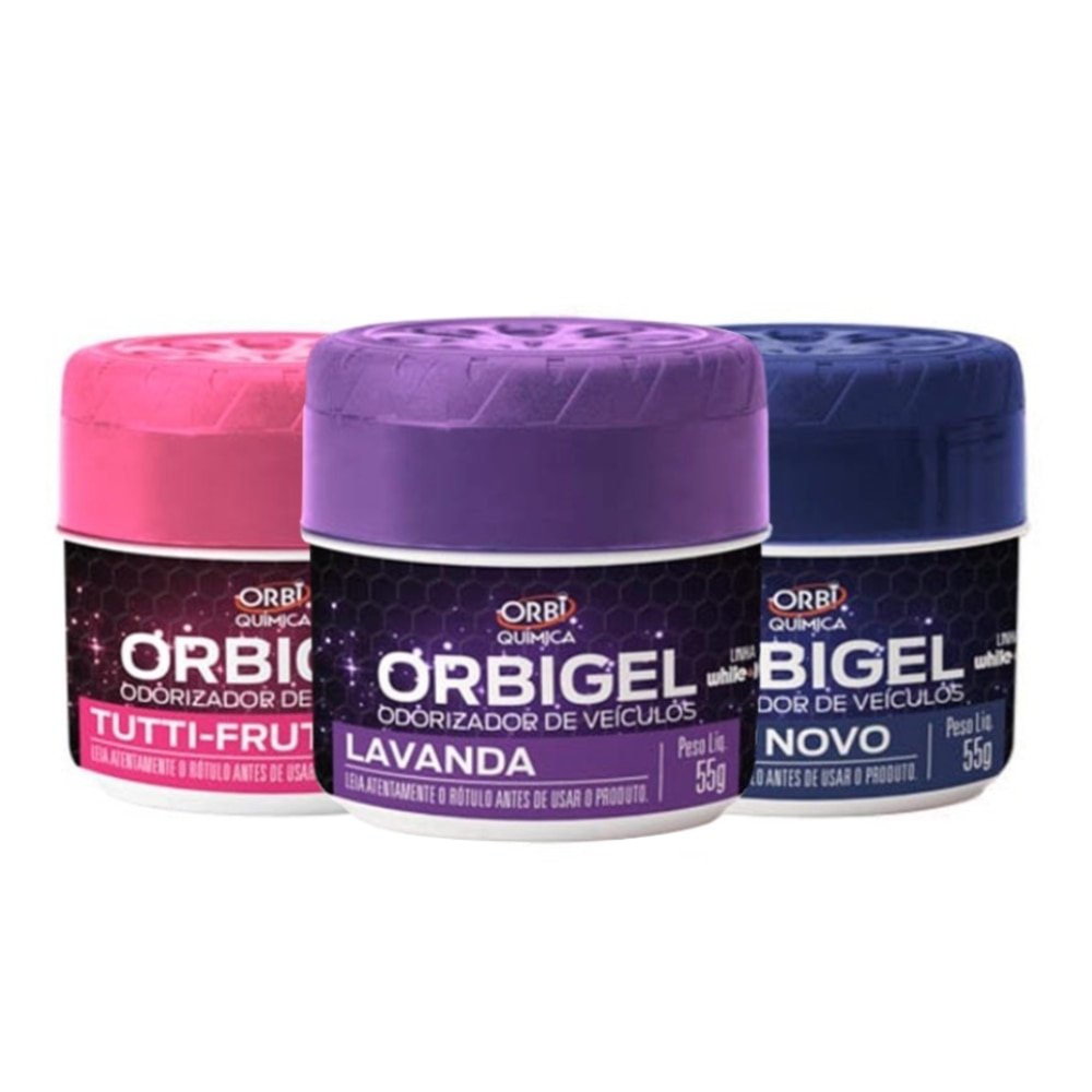 Orbi Gel Odorizador de Veiculos Mix (Fragrâncias Sortidas) 55g Embalagem com 24 Unidades