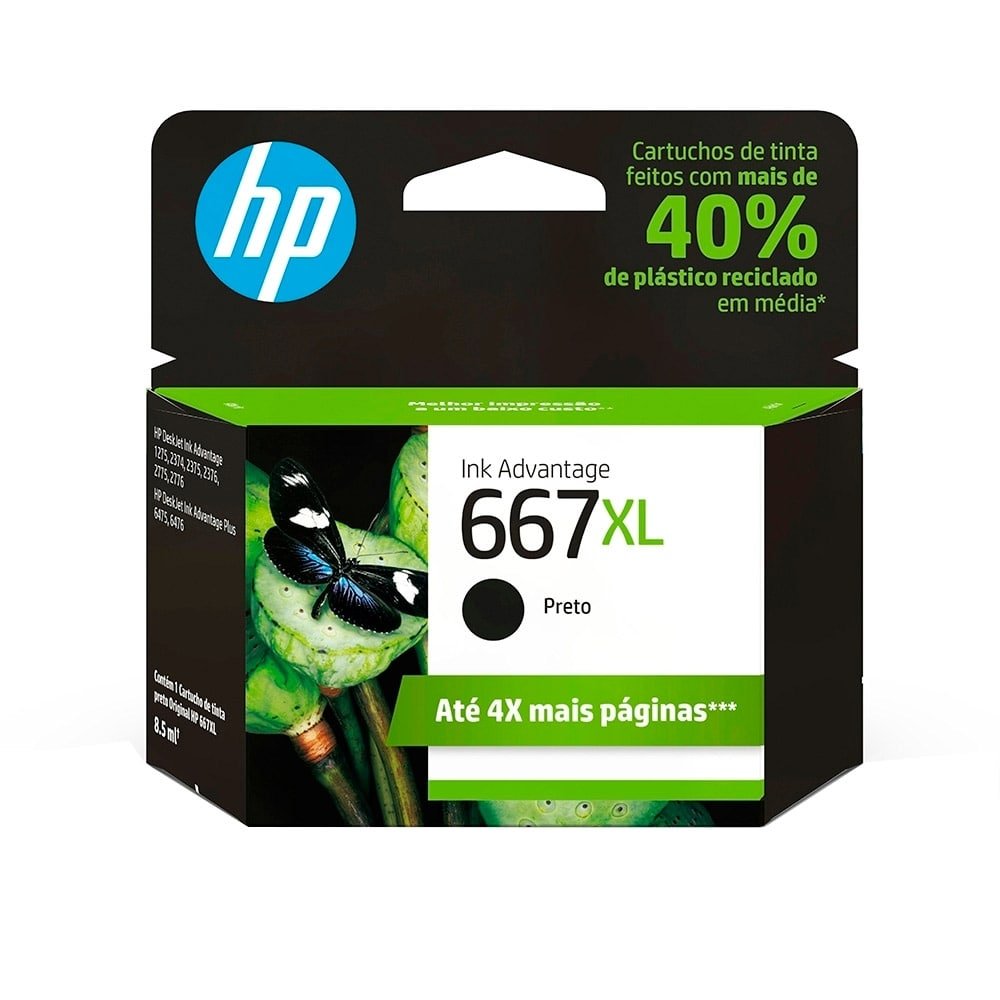 Cartucho HP 667XL 3YM81AB, Preto