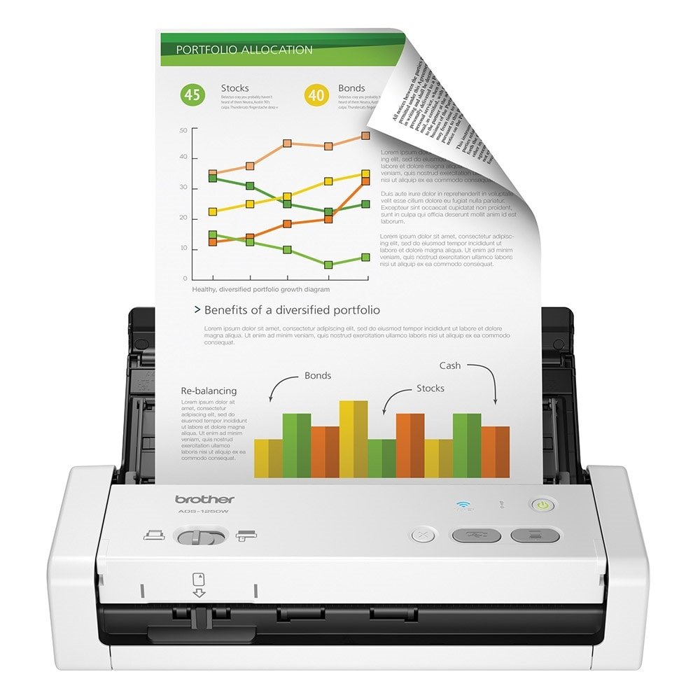 Scanner Brother ADS1250W Duplex, 25PPM, Wi-Fi, USB, ADF, 110V
