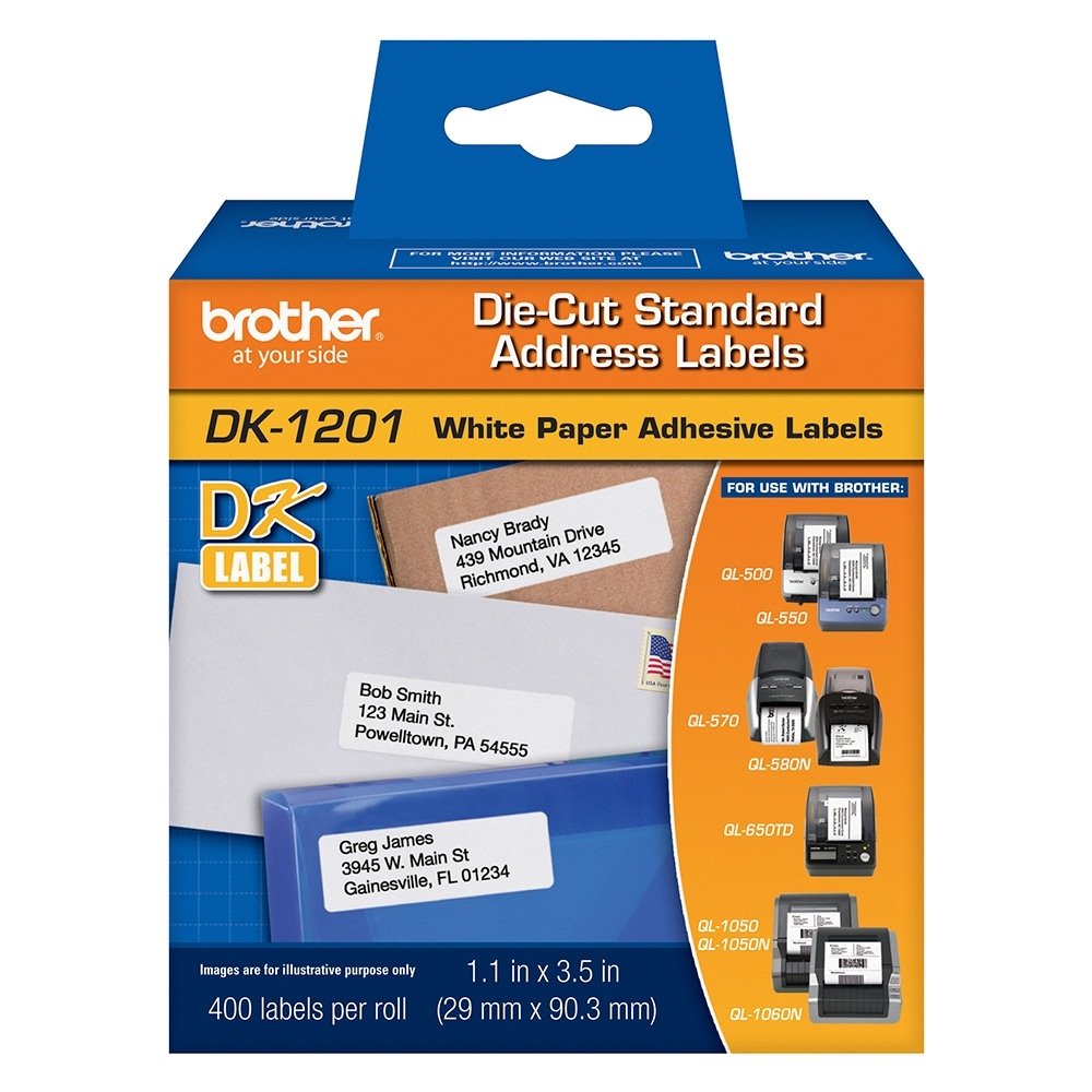 Etiqueta Brother DK1201 para Impressora Térmica Preto/Branco