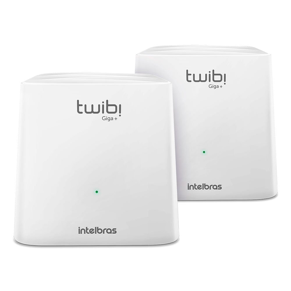 Kit Roteador Wireless Intelbras Mesh Twibi Giga+, AC1200, DualBand, 2 Portas Giga Ethernet, 2 Antenas