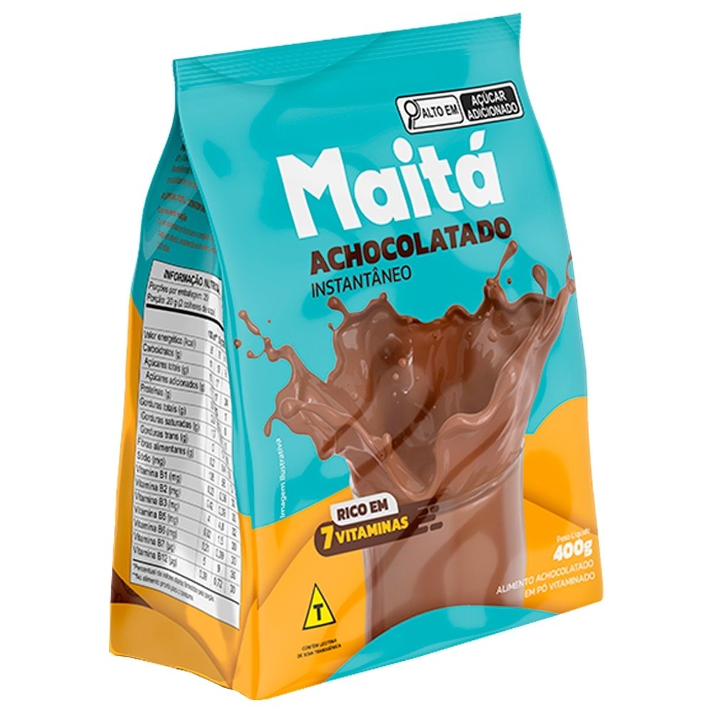Achocolatado em Pó Maitá Vitaminado 400g - Embalagem com 24 Unidades