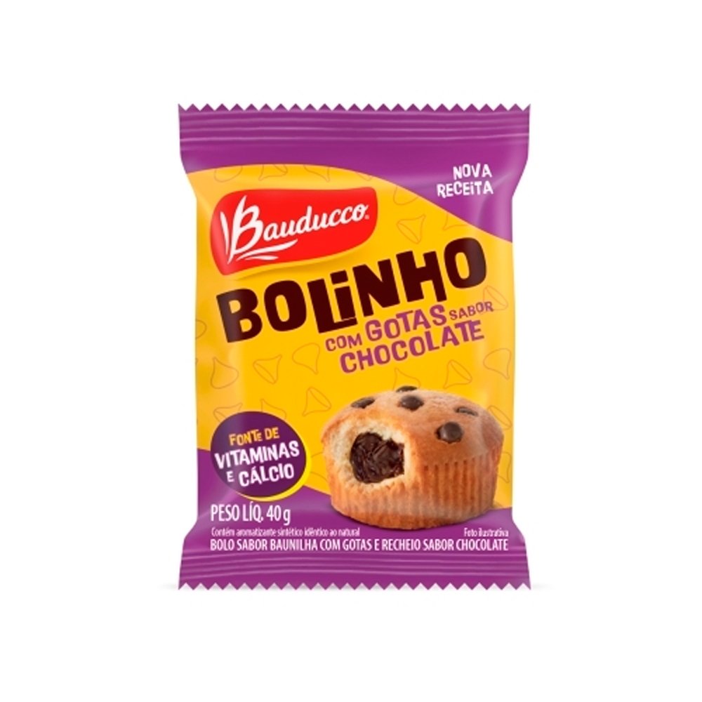 Bolinho Bauducco Gotas Chocolate Caixa Com 9 De 40G