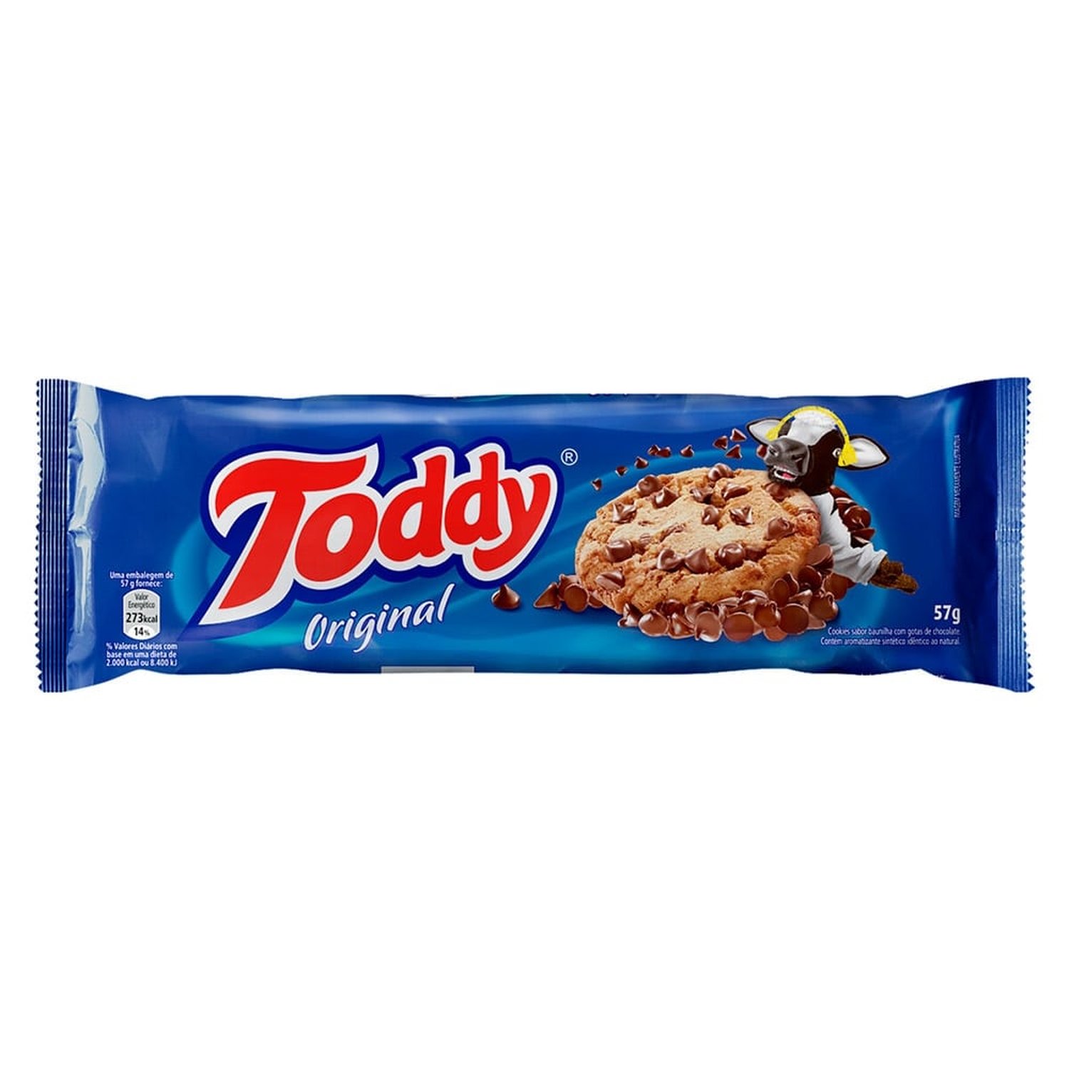 Biscoito Cookies Toddy Original Baunilha com Gotas de Chocolate 57g Embalagem com 64 Unidades