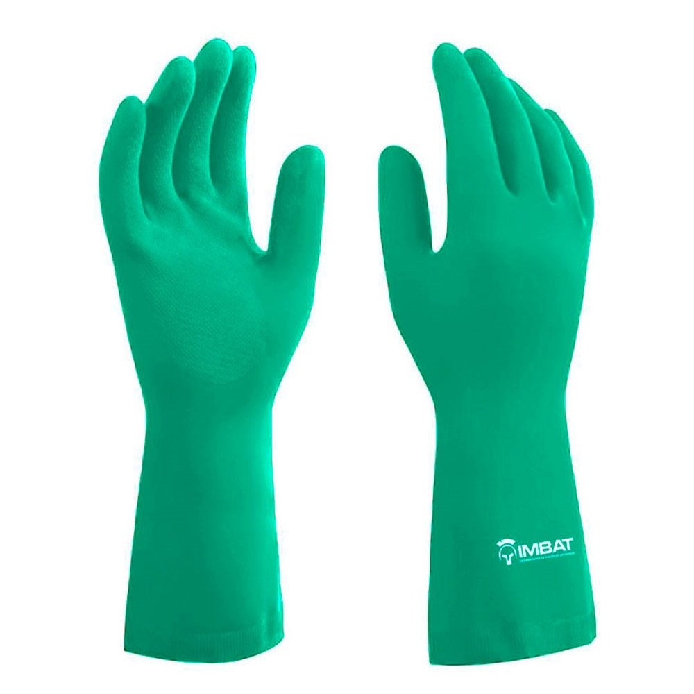 Luva Imbat Látex Forrada Multiuso Verde Tamanho 10 - Embalagens com 12 Pares