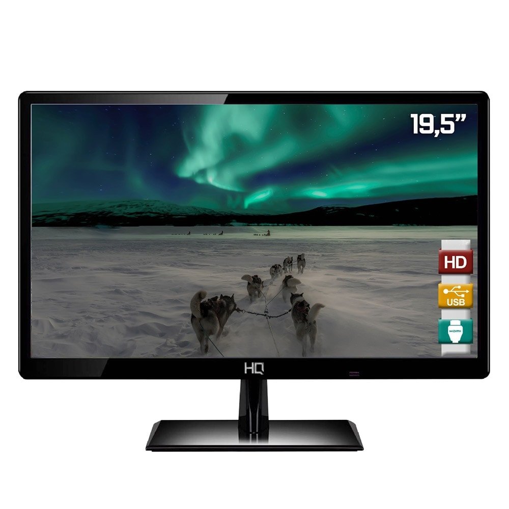 Monitor LED 19.5" HQ 19.5HQ-LED, HD - Resolução 1366x768, Widescreen, HDMI, VGA, Preto