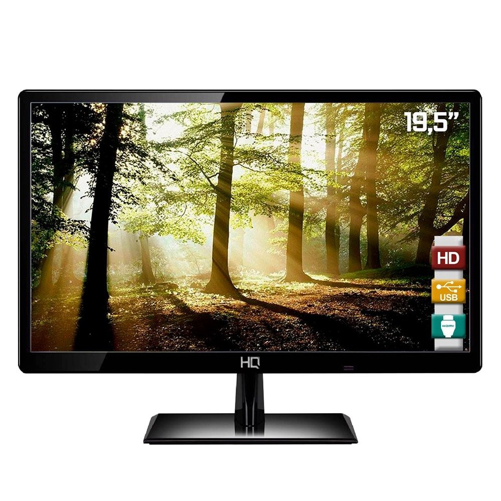 Monitor LED 19.5" HQ 19.5HQ-LED, HD - Resolução 1366x768, Widescreen, HDMI, VGA, Preto