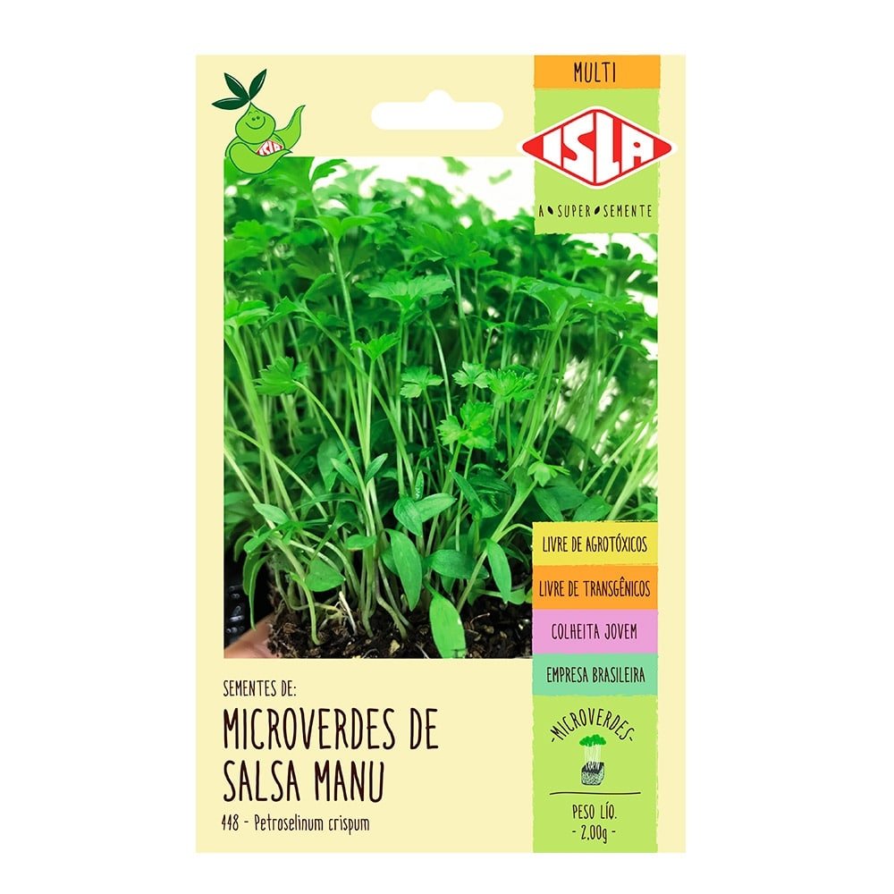 Sementes Microverdes de Salsa Manu Isla, 2g - Embalagem com 20 Unidades