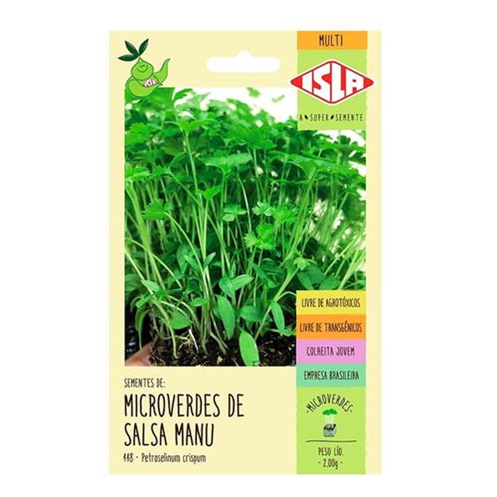 Sementes Microverdes de Salsa Manu Isla, 2g - Embalagem com 20 Unidades