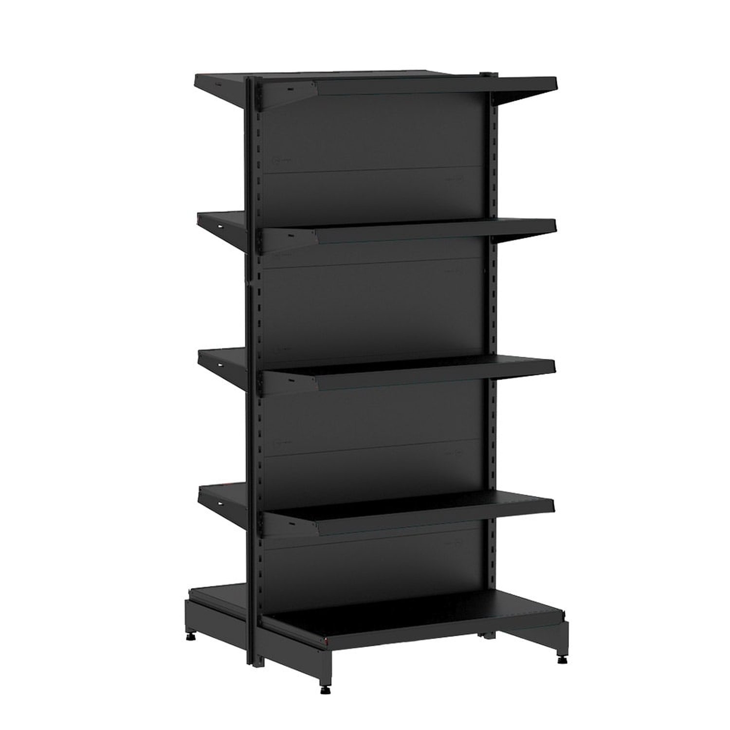 Gôndola Amapá Premium Flex 60 Inicial Centro 1,70 x 0,92 x 0,70/0,80 com 10 Prateleiras Preto