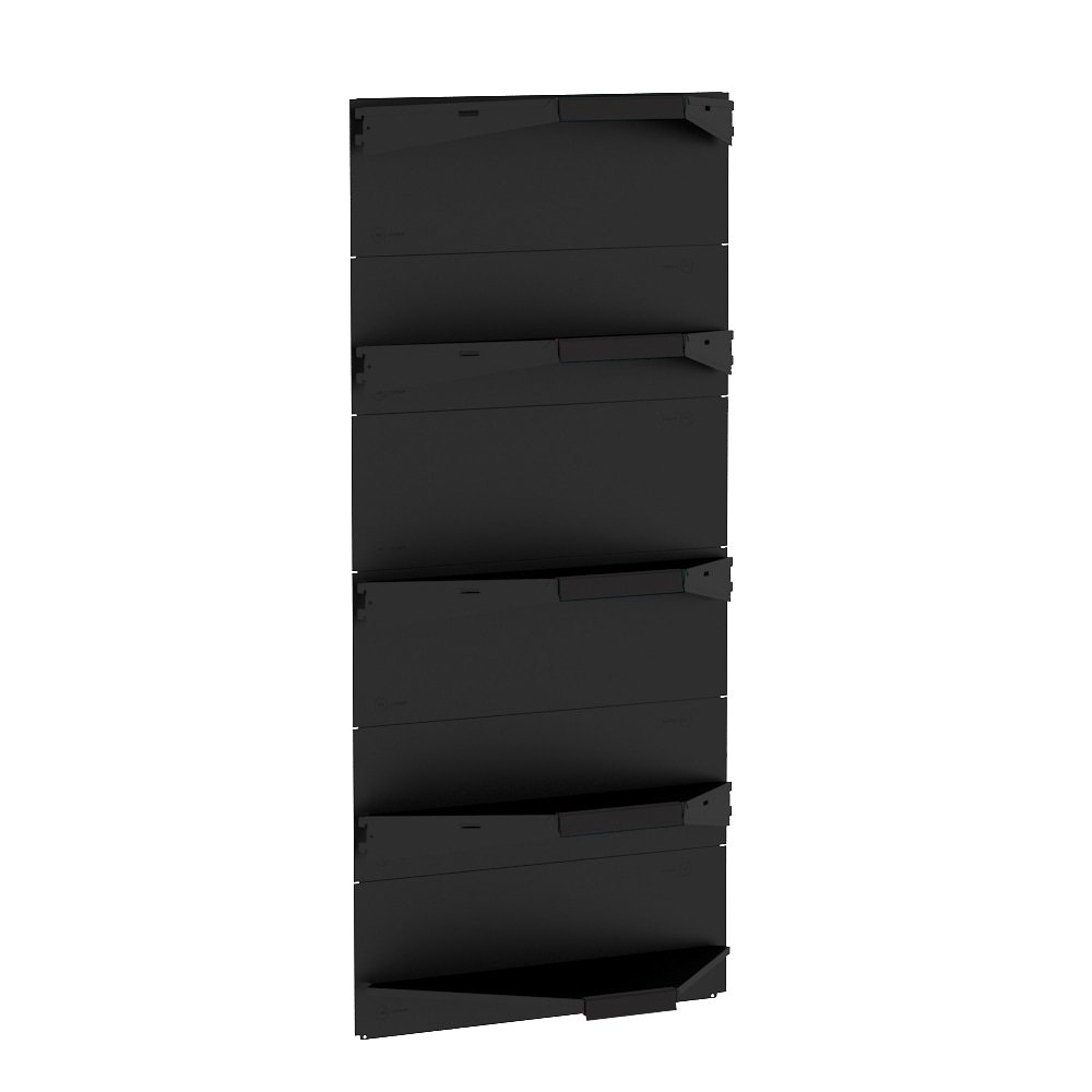 Gôndola Amapá Premium Flex 60 Canto 1,96 x 0,59/0,40/0,35 com 5 Prateleiras, sem Coluna, Preta