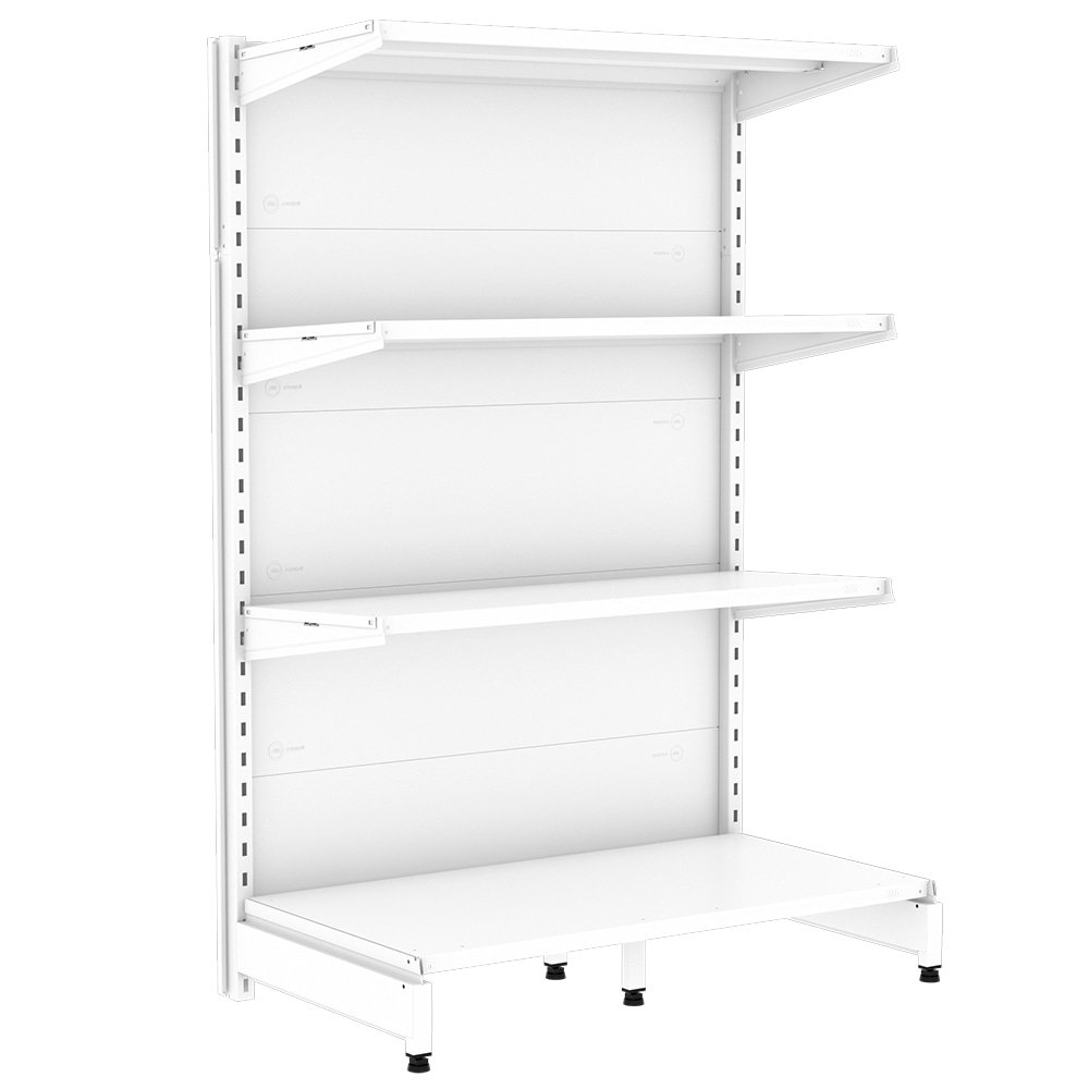 Gôndola Amapá Premium Flex 60 Ponta 1,42 X 0,92 X 0,50/0,40 com 4 Prateleiras