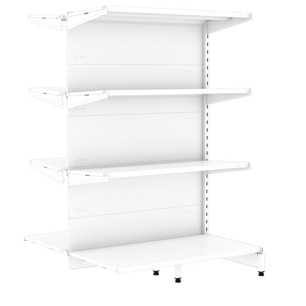 Gôndola Amapá Flex 60 Continuação Centro 1,42 X 0,92 X 0,80 X 0,50/0,40 com 8 Prateleiras