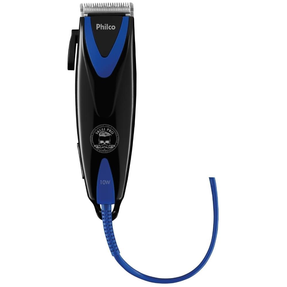 Cortador de Cabelo Philco Skull Pro PCR08P, 10W, 9 Acessórios, Preto/Roxo, 110V