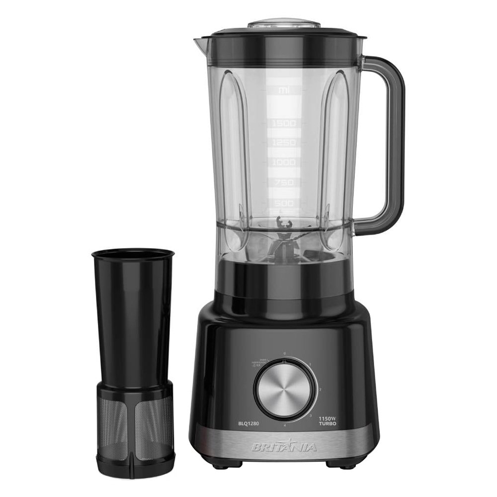 Liquidificador Britânia BLQ1280P - com Filtro, 2,7 Litros e 4 Velocidades + Pulsar, 1150W, Preto, 220V