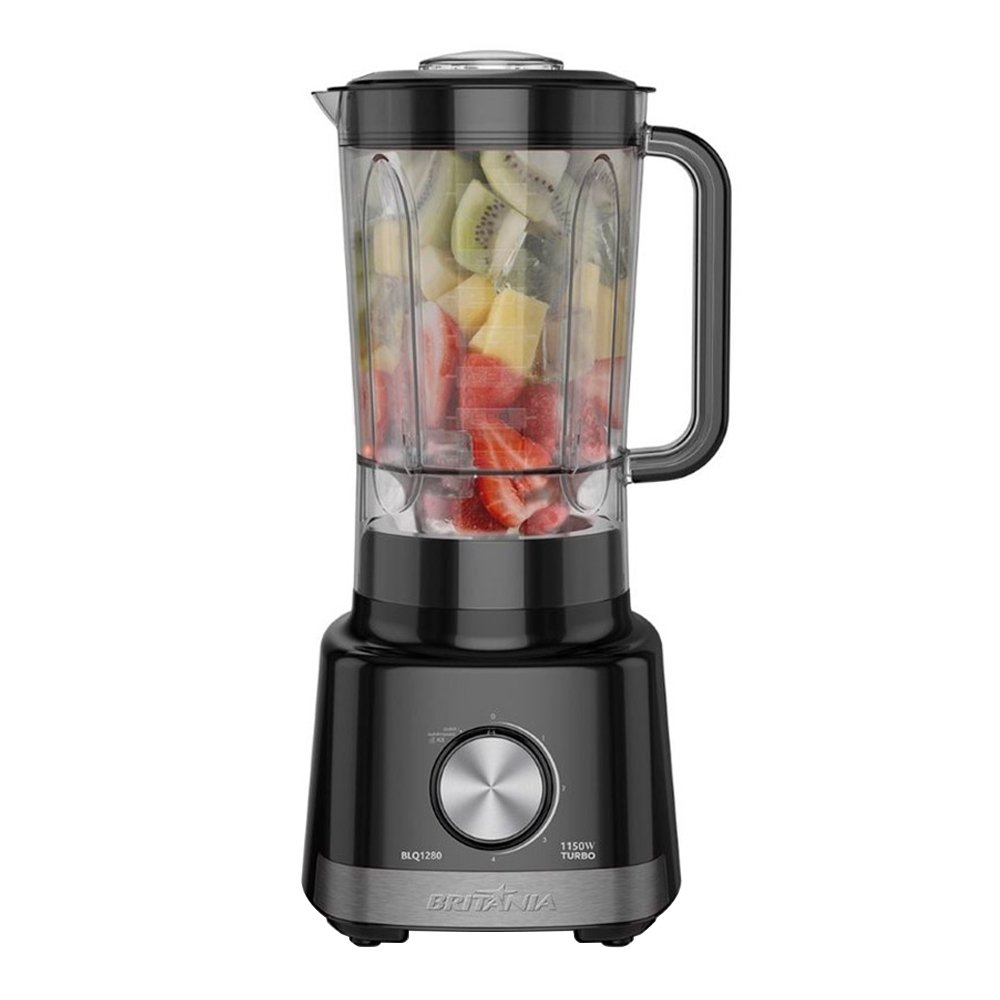Liquidificador Britânia BLQ1280P - com Filtro, 2,7 Litros e 4 Velocidades + Pulsar, 1150W, Preto, 220V