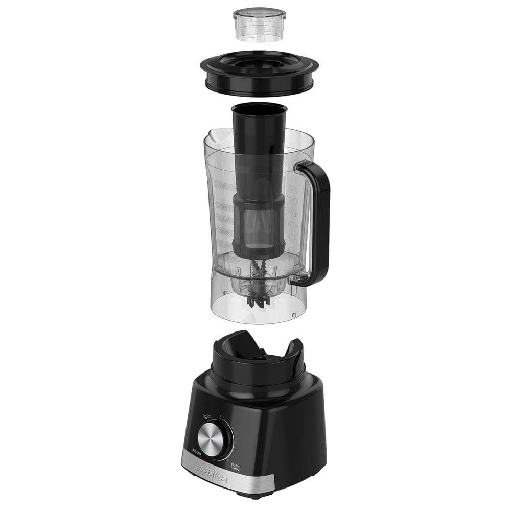 Liquidificador Britânia BLQ1280P - com Filtro, 2,7 Litros e 4 Velocidades + Pulsar, 1150W, Preto, 220V