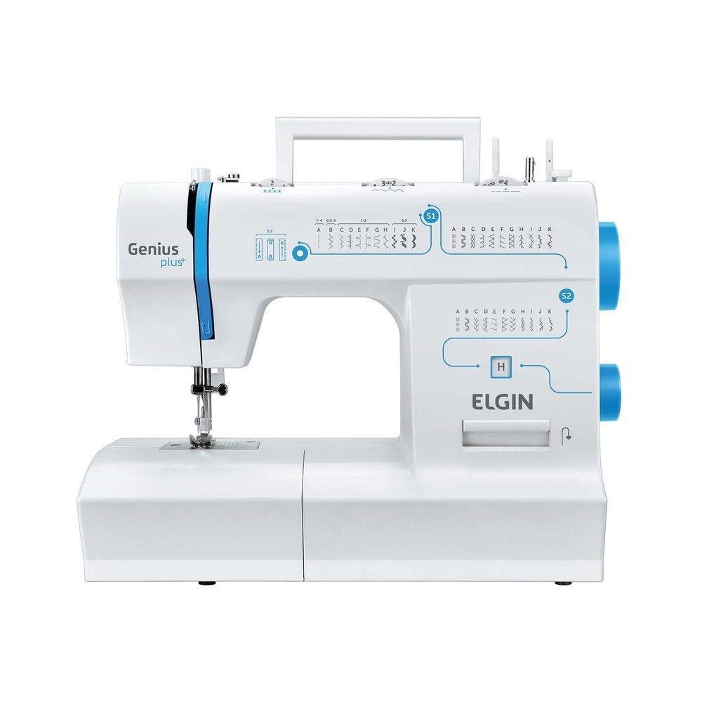 Máquina de Costura Portatil Elgin JX4035 - Genius, 14 Pontos, Overlock Inclinado 110V